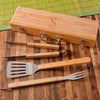 Personalized Grill Set - BBQ Set - Bamboo Case - 6 Designs - Circle - JDS