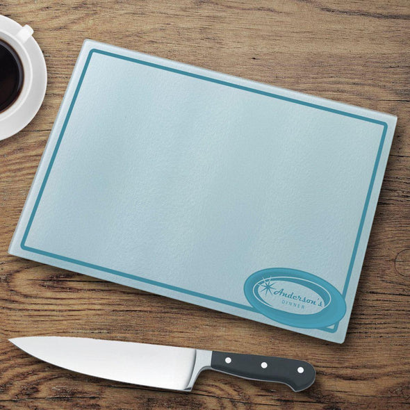 Personalized Glass Cutting Board - Retro - JDS
