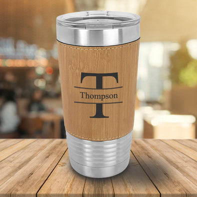 Personalized Bamboo Wrapped Tumbler - 20oz.