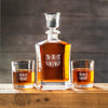 Personalized Decanter Set with 2 Whiskey Glasses - Filigree - JDS