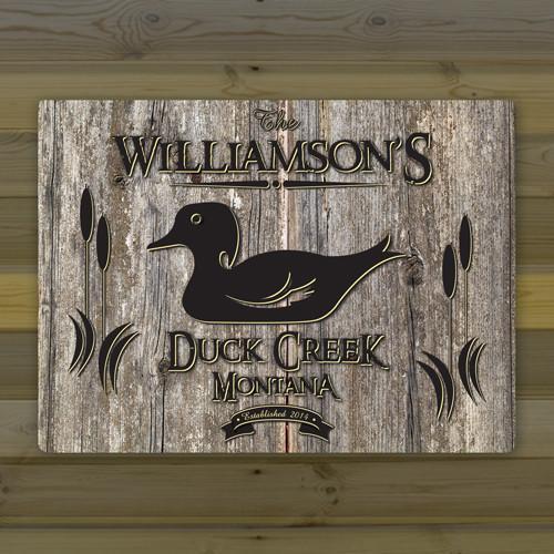 Personalized Weathered Wood Welcome to the Lake Canvas Sign - Duck - JDS