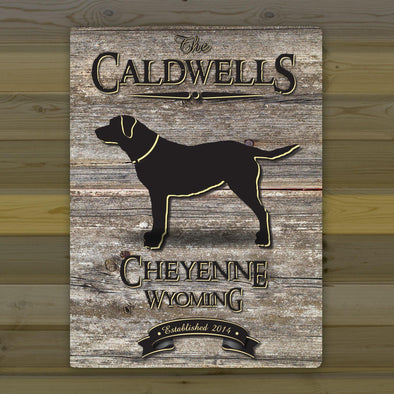 Personalized Weathered Wood Welcome to the Lake Canvas Sign - Lab - JDS