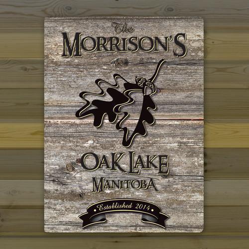 Personalized Weathered Wood Welcome to the Lake Canvas Sign - OakLeaf - JDS