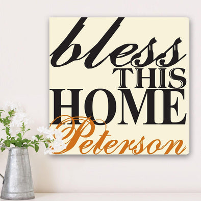 Personalized Bless This Home Canvas Sign -  - JDS