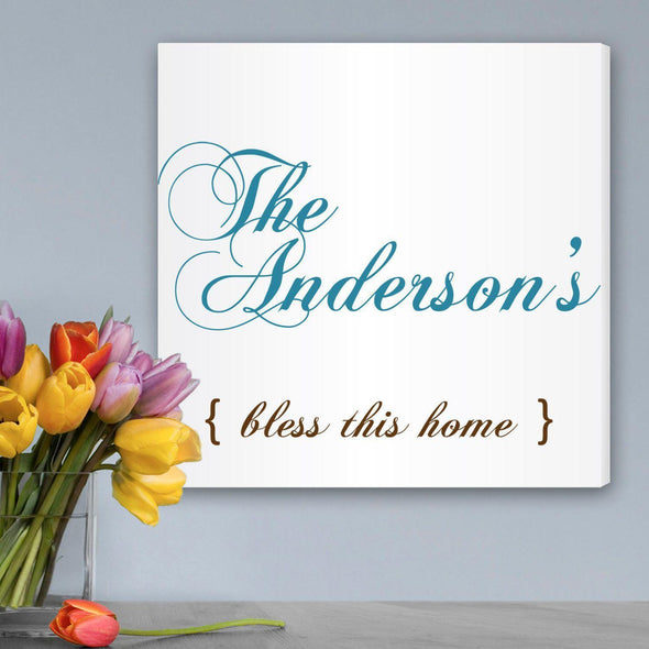 Personalized Bless This Home Canvas Sign -  - JDS