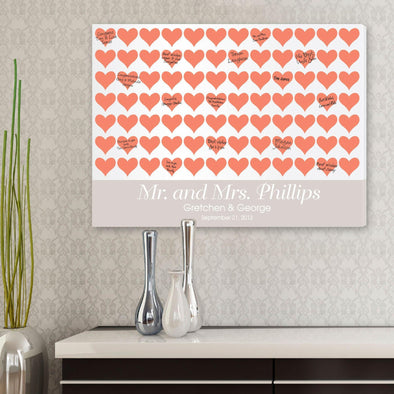 Personalized Guestbook Canvas - Poppy Hearts -  - JDS