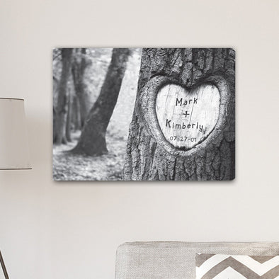Personalized Everlasting Love Tree Carving Canvas Sign -  - JDS
