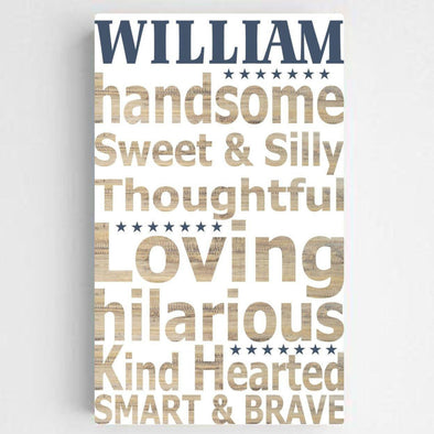 Personalized Boy Definition Canvas Sign -  - JDS