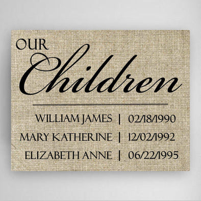 Personalized Our Children Canvas Sign -  - JDS