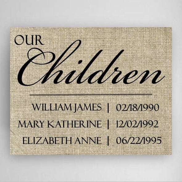 Personalized Our Children Canvas Sign -  - JDS