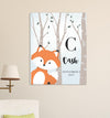 Personalized Woodland Animal Canvas - Pink or Blue - FoxBlue - JDS