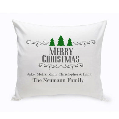 Personalized Christmas Trees Family Throw Pillow -  - JDS