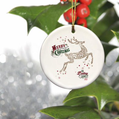 Personalized Vintage Reindeer Ornament -  - JDS