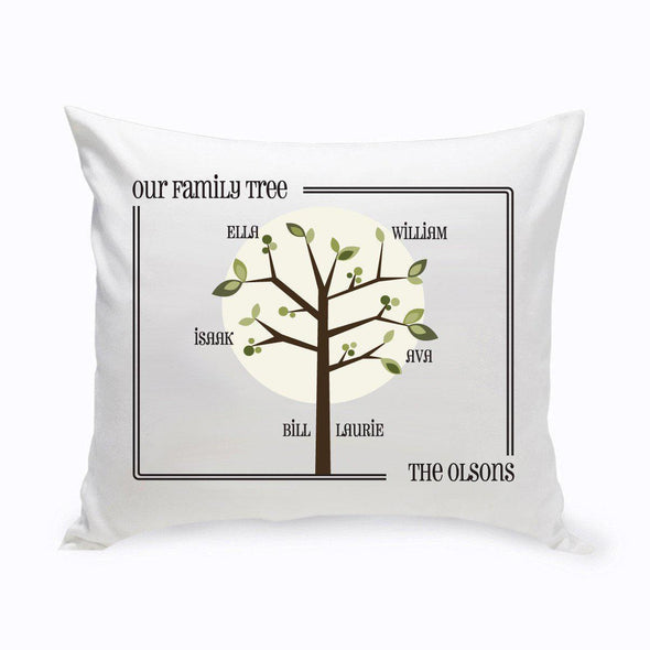 Personalized Family Tree Throw Pillow - Modern - JDS