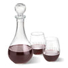 Personalized Wine Decanter with stopper and 2 Stemless Wine Glass Set - 3Initials - JDS