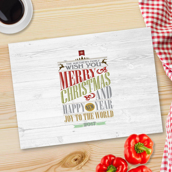 Personalized Christmas Glass Cutting Board - 12 designs - CMASWORDS - JDS