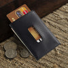 Personalized Leather Credit Card Holder Money Clip -  - JDS