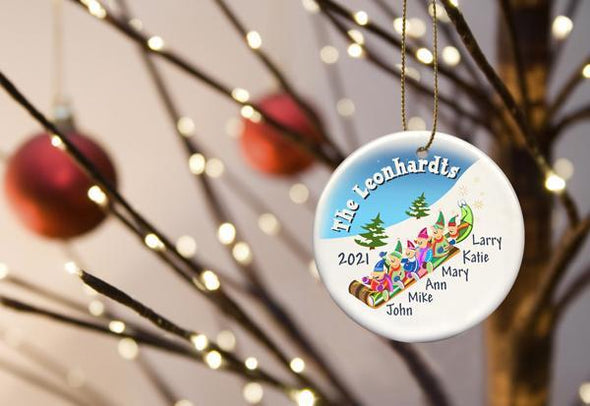 Personalized Ornament - Christmas Ornament - Elves Family -  - JDS