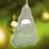 Personalized Tree Shaped Glass Ornaments - Christmas Ornaments - SantaHat - JDS