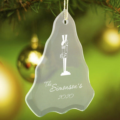 Personalized Tree Shaped Glass Ornaments - Christmas Ornaments - Soldier - JDS