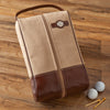 Personalized Leather and Canvas Golf Shoe Bag -  - JDS