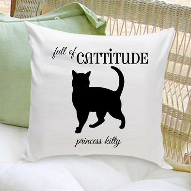 Personalized Throw Pillow - Cat Silhouette - Gifts for Cat Lovers -  - JDS