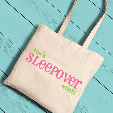 Personalized Girl Canvas Tote-Sleepover -  - JDS