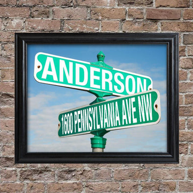 Personalized Intersection Street Sign - Framed -  - JDS