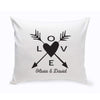 Personalized Love Arrow Throw Pillow - Black - JDS
