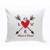 Personalized Love Arrow Throw Pillow - Red - JDS