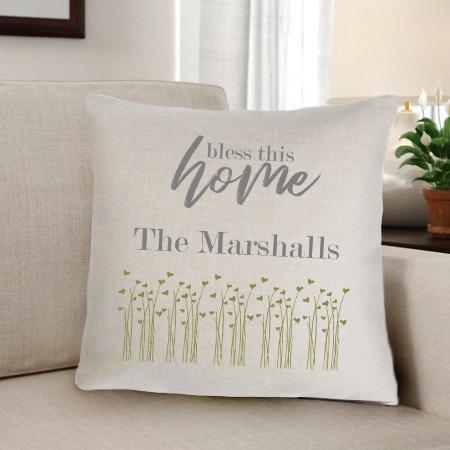 Bless This Home Personalized Throw Pillow -  - JDS