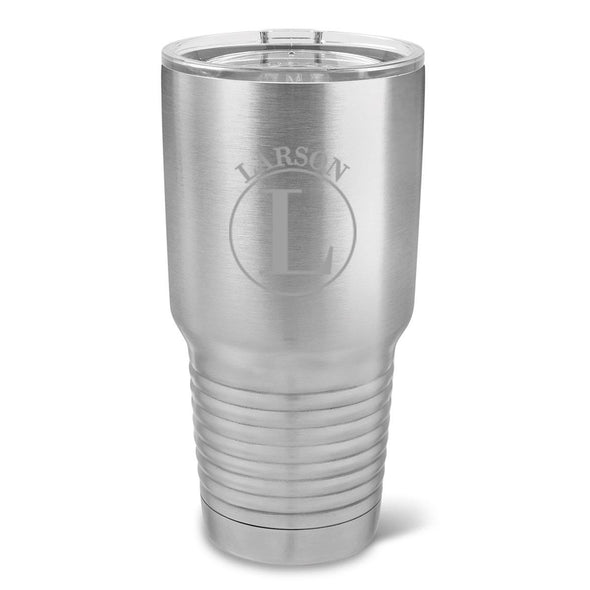Personalized 30 oz. Stainless Insulated Travel Mug - Circle - JDS