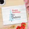 Personalized Christmas Glass Cutting Board - 12 designs - Happy Holidays - JDS