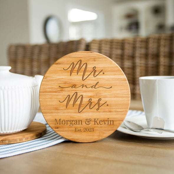 Personalized Bamboo Trivets - Couples Collection
